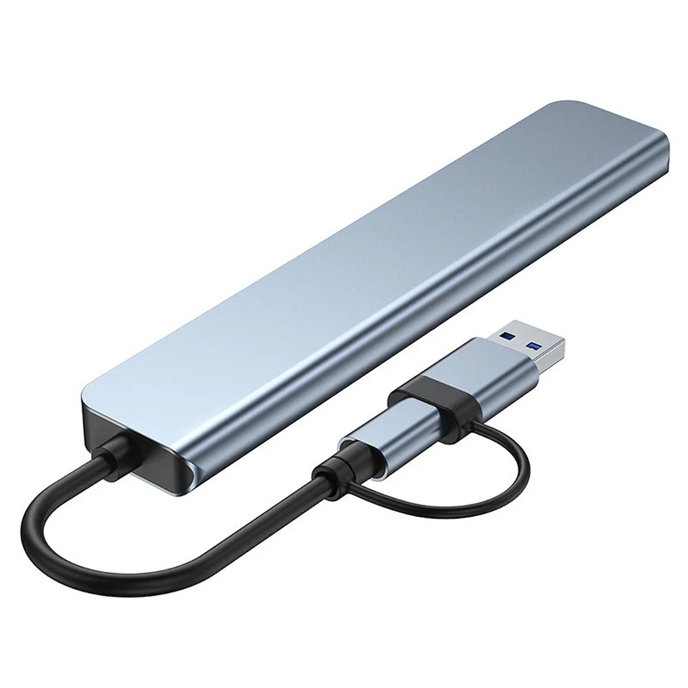 USB / USB-C Techsuit H9 DataBridge Hub, 8in1, Gray