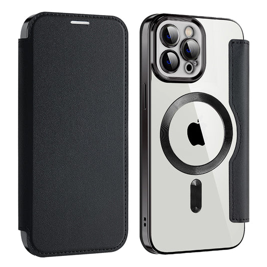 MagSafe Case for Apple iPhone 12 Pro, Techsuit, SmartMag Book, Black
