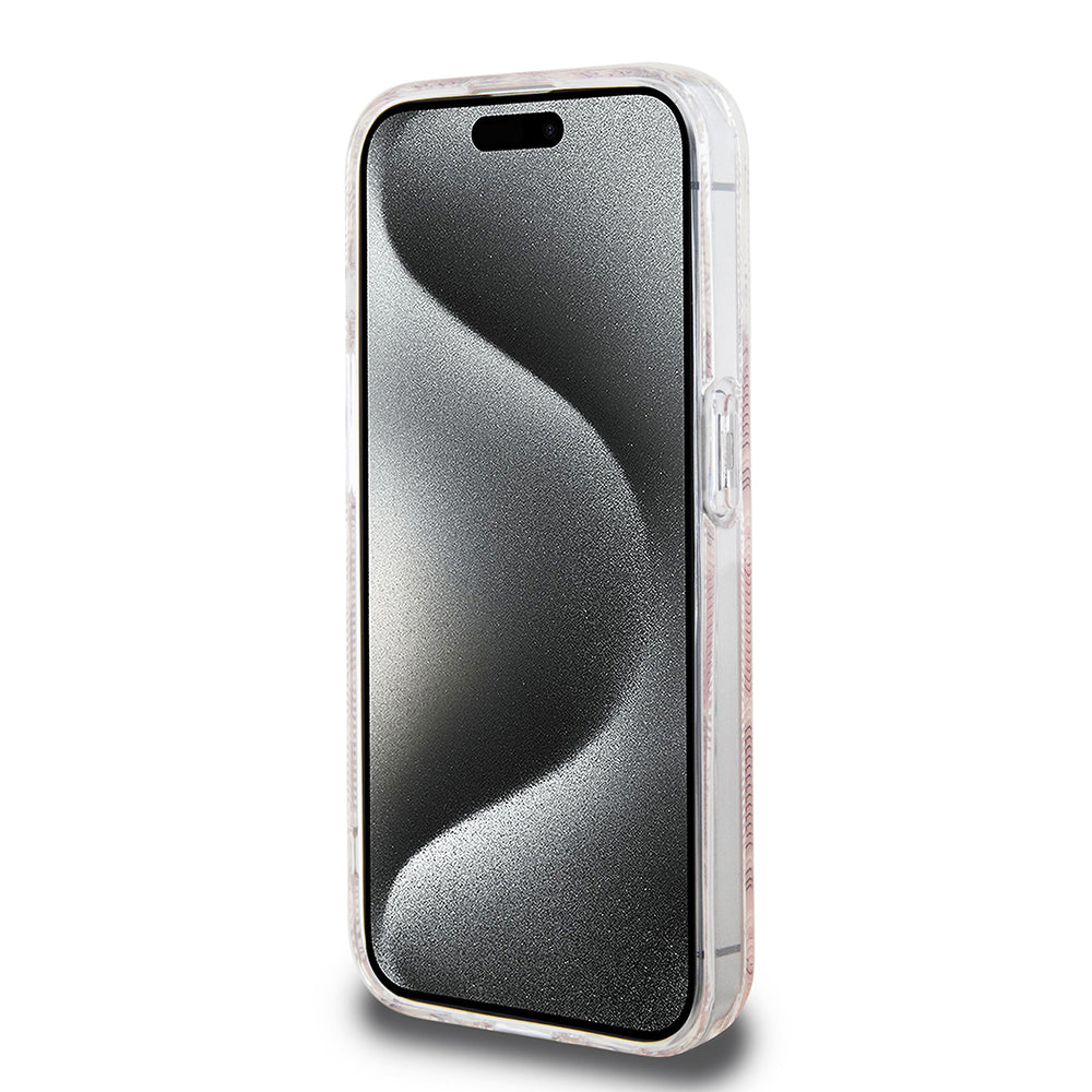 MagSafe Case for Apple iPhone 15 Pro, Guess, IML Gcube, Pink