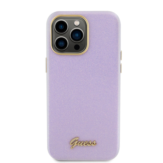 MagSafe Case for Apple iPhone 15 Pro Max, Guess, Glitter Full Wrapped, Purple GUHCP15XPGMCSL