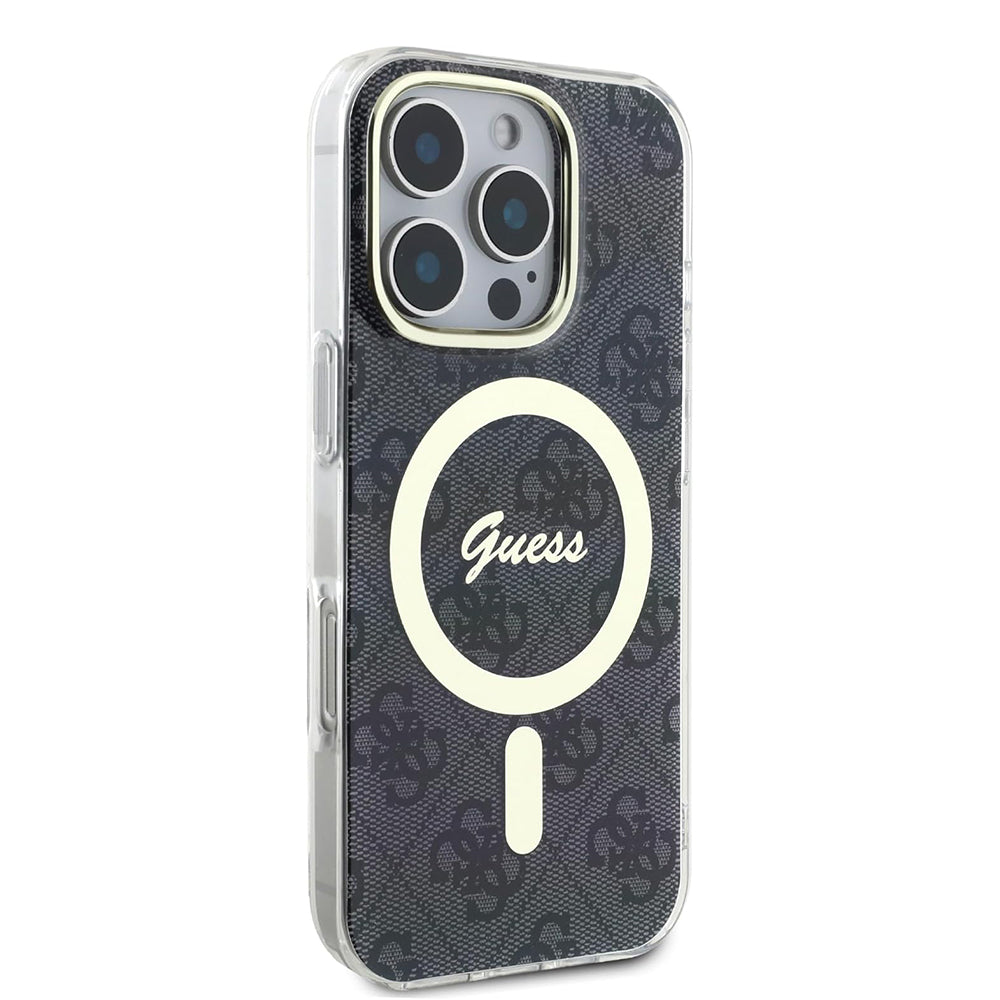 MagSafe Case for Apple iPhone 16 Pro Max, Guess, IML 4G, Black