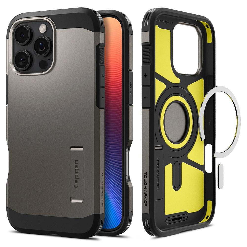 MagSafe Case for Apple iPhone 16 Pro Max, Spigen, Tough Armor, Gray ACS08012