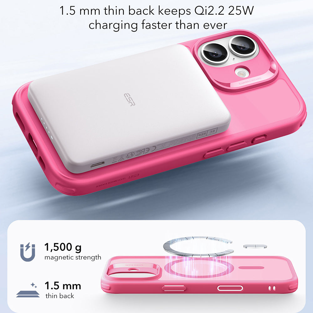MagSafe Case for Apple iPhone 17, ESR, Classic Hybrid, Satin Pink