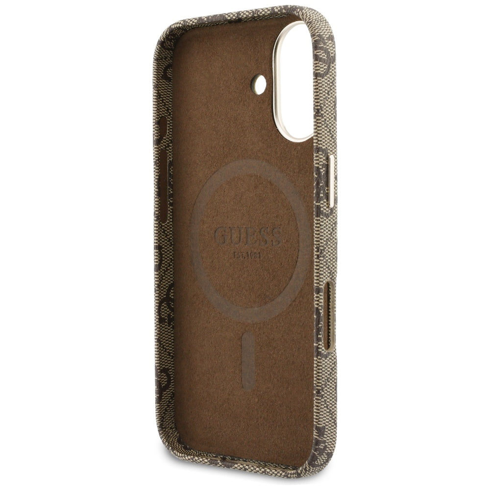 MagSafe Case for Apple iPhone 17, Guess, 4G Script Logo, Brown