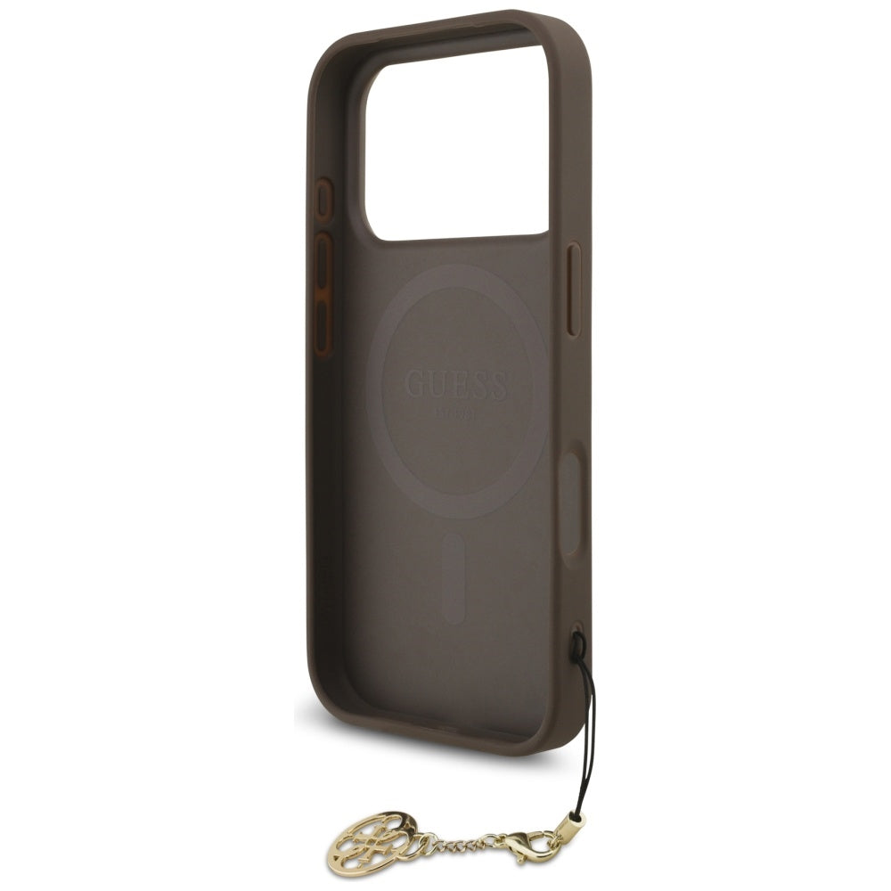MagSafe Case for Apple iPhone 17 Pro, Guess, 4G Charm Cradle, Brown