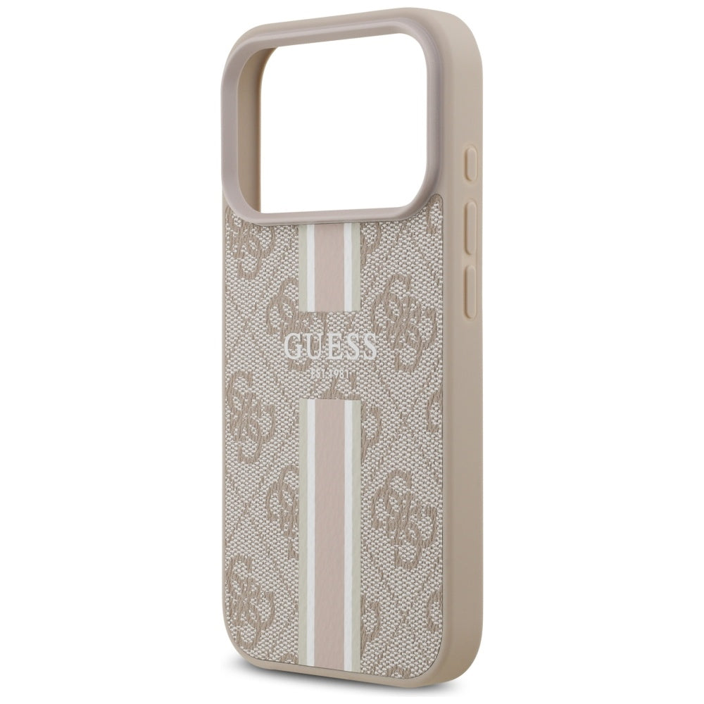 MagSafe Case for Apple iPhone 17 Pro, Guess, 4G Printed Stripes, Pink
