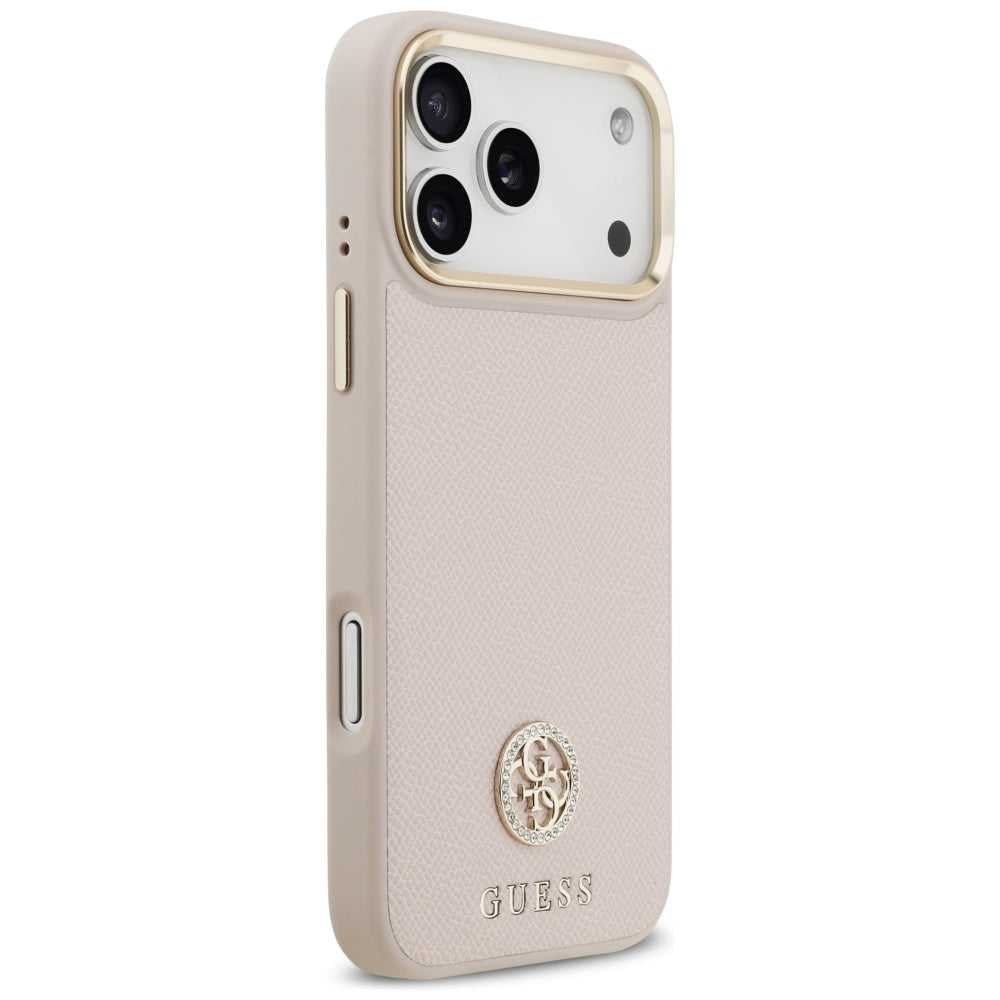 MagSafe Case for Apple iPhone 17 Pro Max, Guess, Grained Strass Logo, Pink