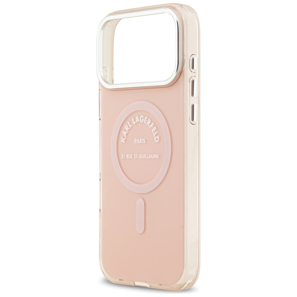 MagSafe Case for Apple iPhone 17 Pro Max, Karl Lagerfeld, IML Logo RSG, Pink