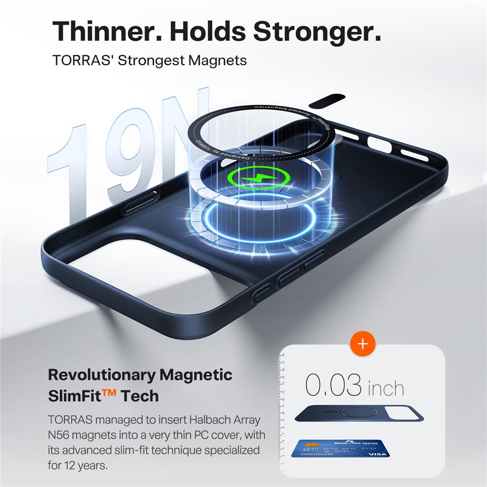 MagSafe Case for Apple iPhone 17 Pro, Torras, SlimFit, Transparent