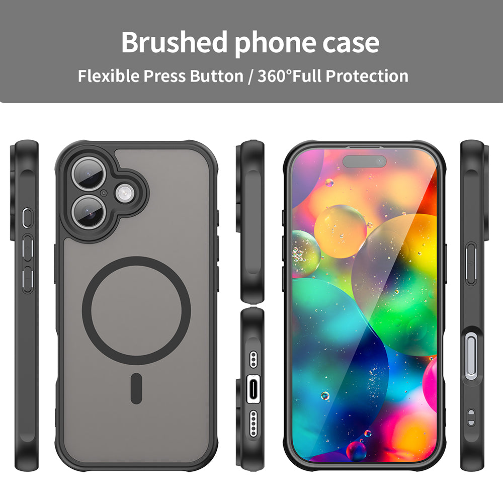 MagSafe Case for Apple iPhone 17, Techsuit, HaloFrost II, Black