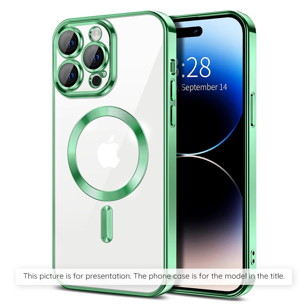 MagSafe Case for Apple iPhone 17, Techsuit, Luxury Crystal, Light Green