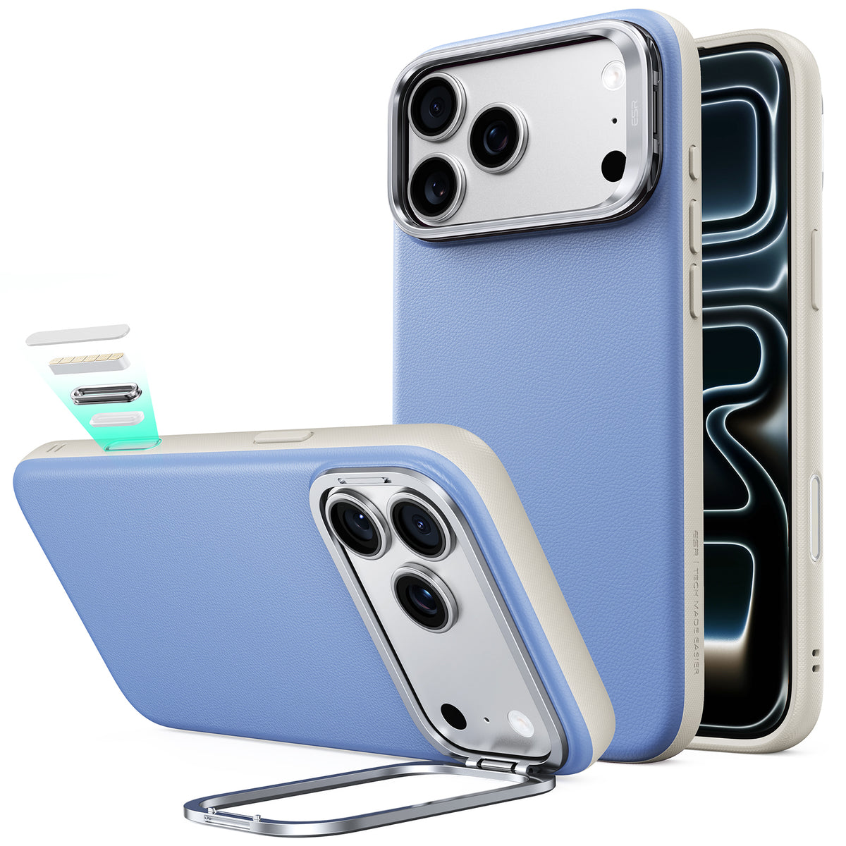 MagSafe Case for Apple iPhone 18 Pro / 17 Pro, ESR, Atelier with Kickstand, Blue
