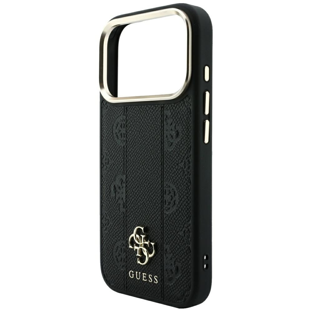 MagSafe Case for Apple iPhone 18 Pro / 17 Pro, Guess, Stripe Peony 4G, Black