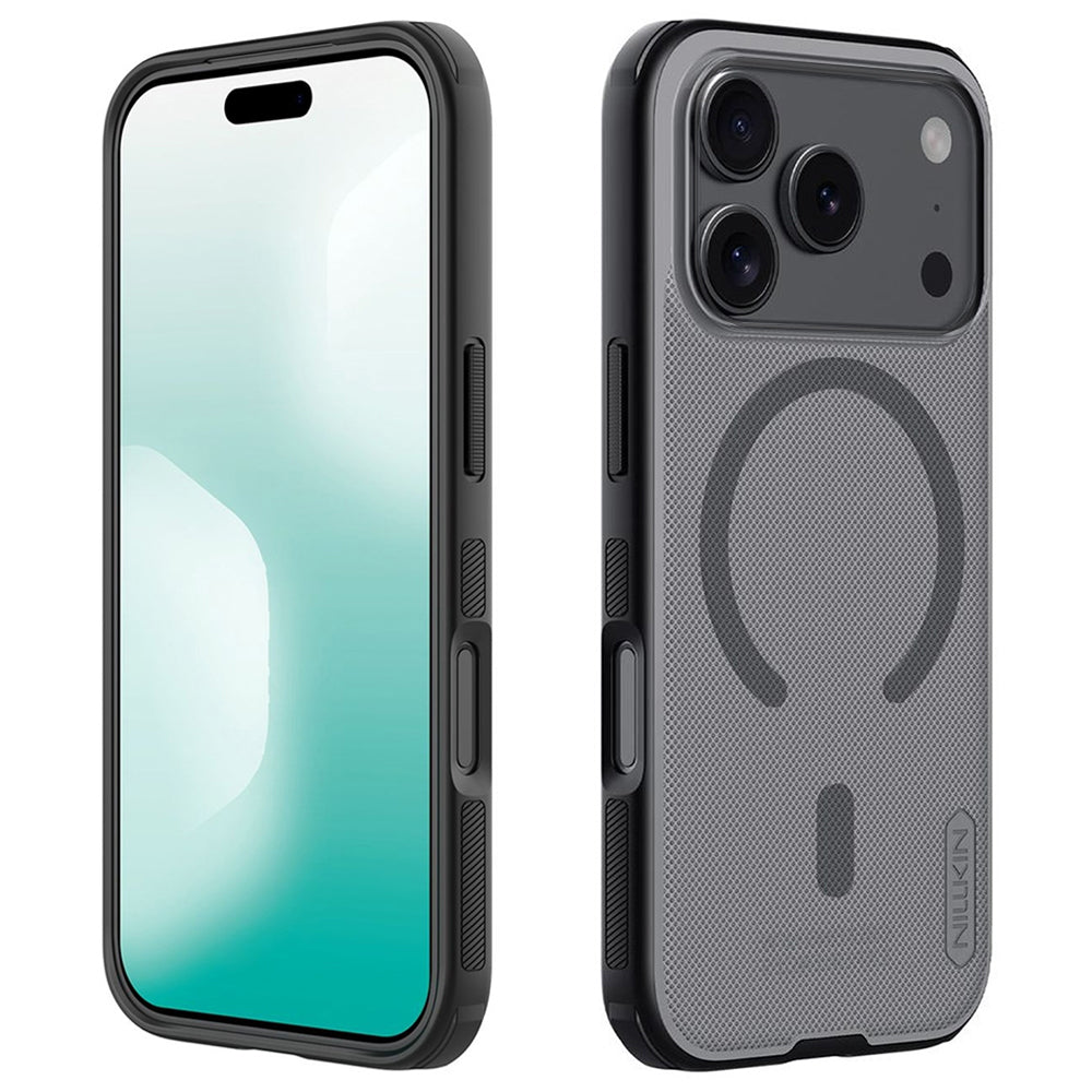 MagSafe Case for Apple iPhone 18 Pro / 17 Pro, Nillkin, Super Shield Pro, Black Satin Transparent