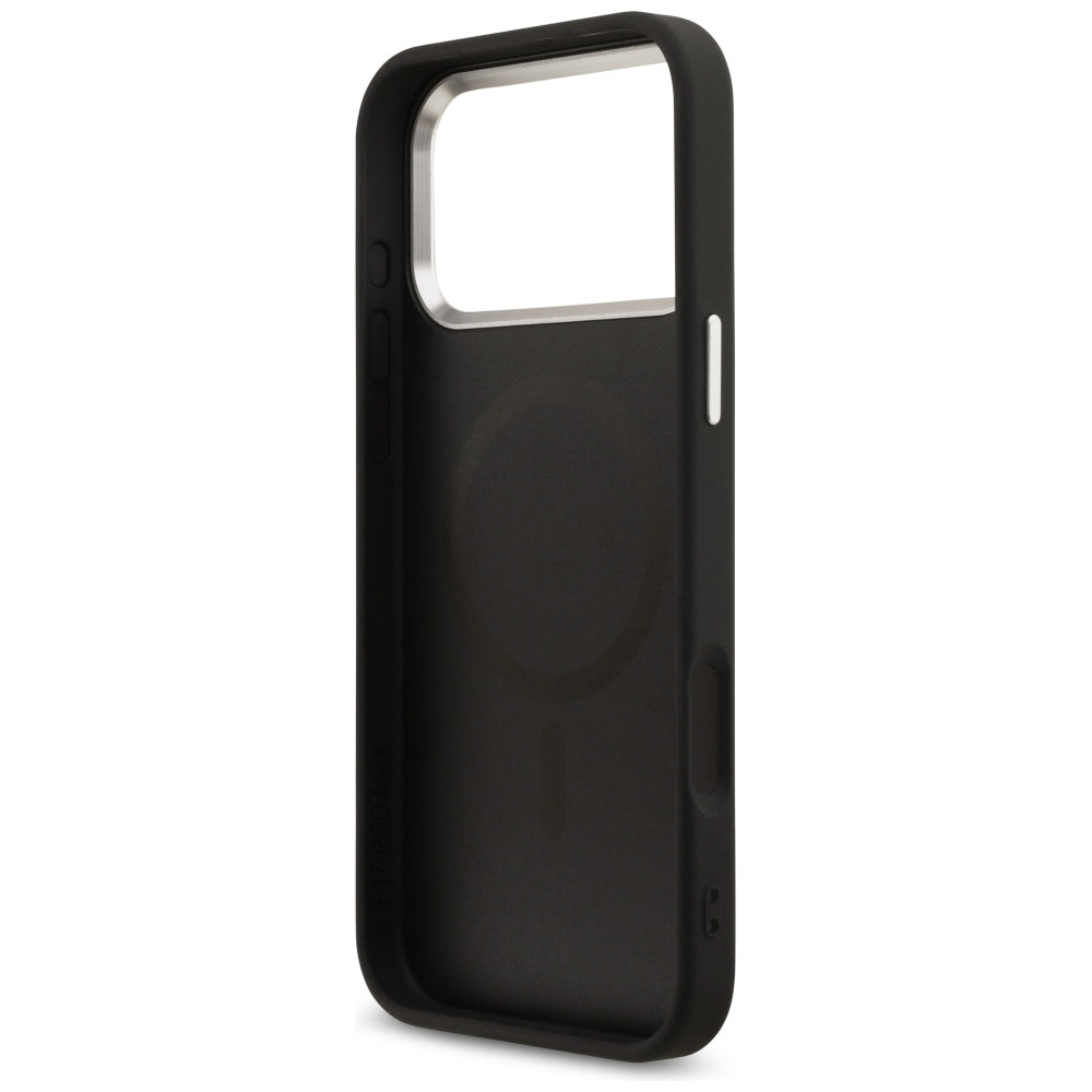 MagSafe Case for Apple iPhone 18 Pro Max / 17 Pro Max, Guess, 4G Triangle Logo, Black Silver