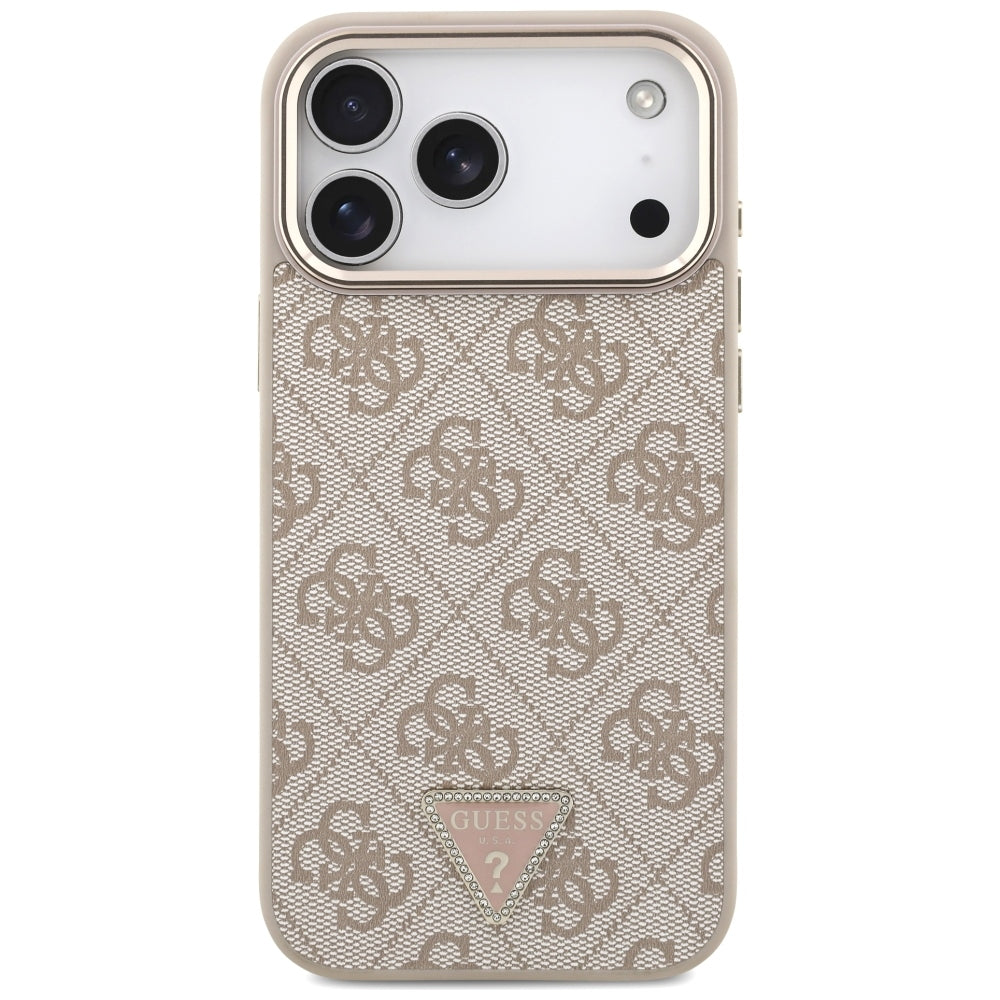 MagSafe Case for Apple iPhone 18 Pro Max / 17 Pro Max, Guess, 4G Triangle Logo, Pink