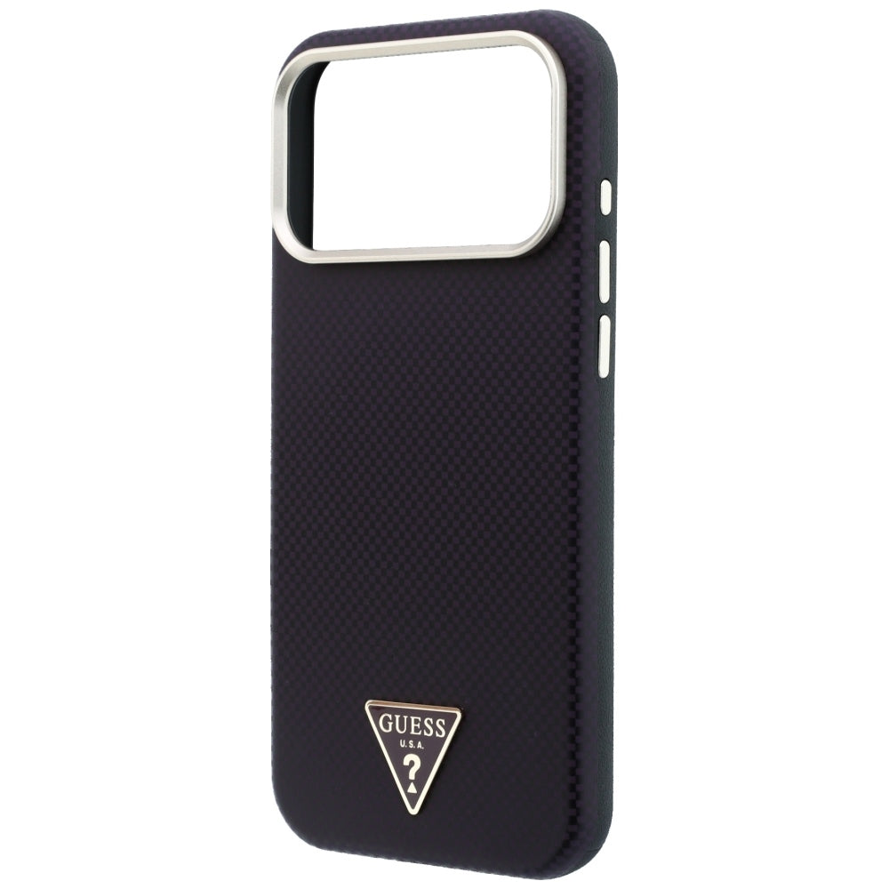 MagSafe Case for Apple iPhone 18 Pro Max / 17 Pro Max, Guess, Kevlar Triangle Logo, Burgundy