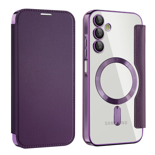 MagSafe Case for Samsung Galaxy A15 5G A156 / A15 A155, Techsuit, SmartMag Book, Purple