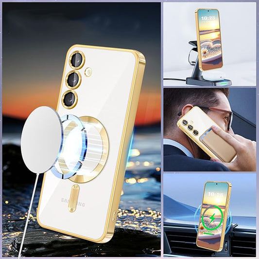MagSafe Case for Samsung Galaxy S23 FE S711, Techsuit, Luxury Crystal, Red