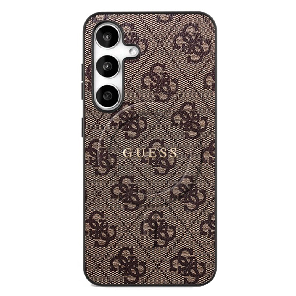 MagSafe Case for Samsung Galaxy S25 FE, Guess, 4G Ring Classic Logo, Brown