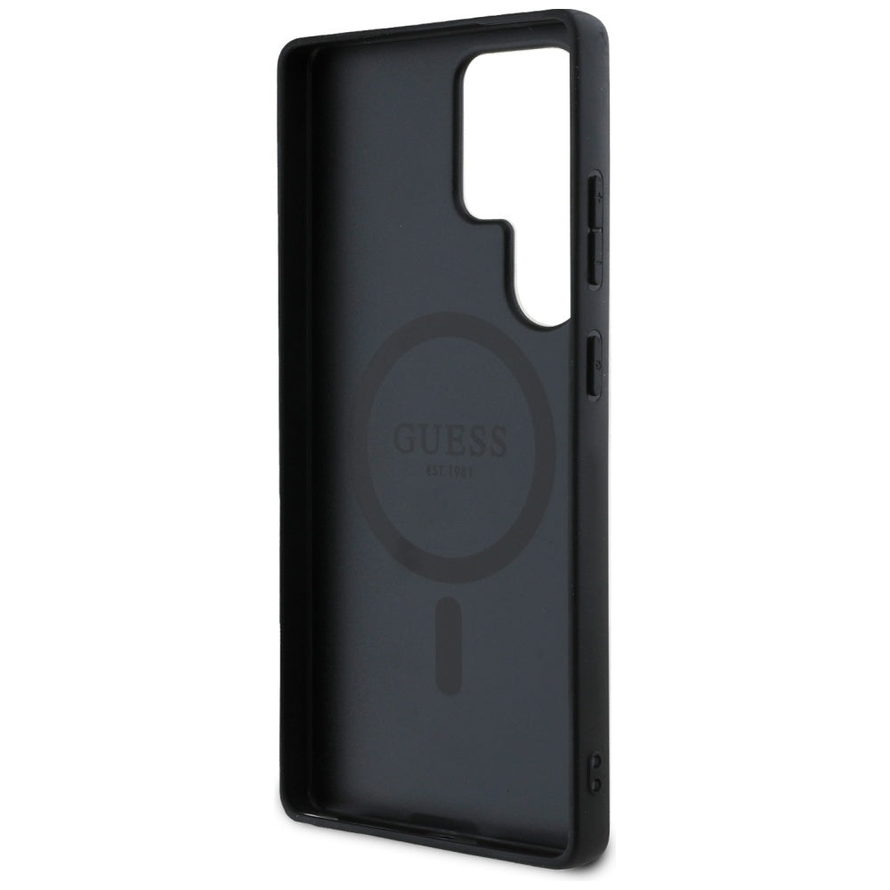 MagSafe Case for Samsung Galaxy S25 Ultra S938, Guess, 4G Circle Classic Logo, Black