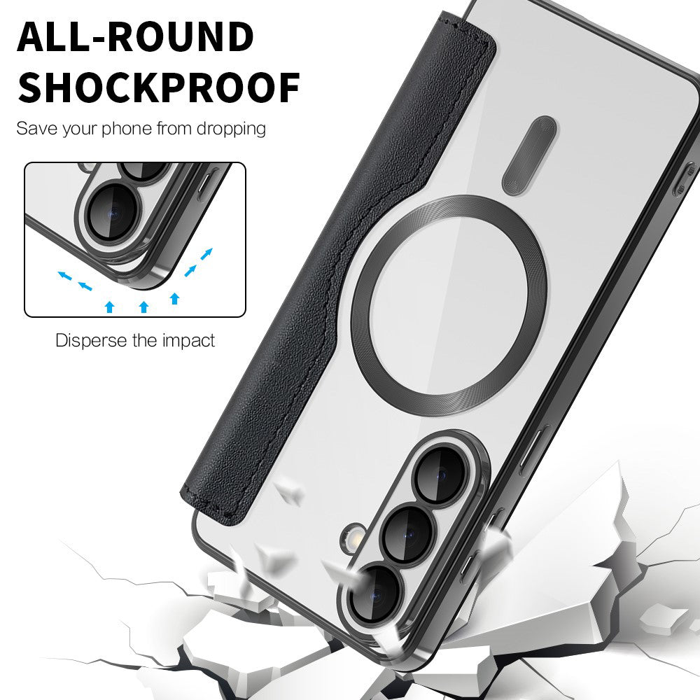 MagSafe Case for Samsung Galaxy S26 Plus, Techsuit, SmartMag Book, Black