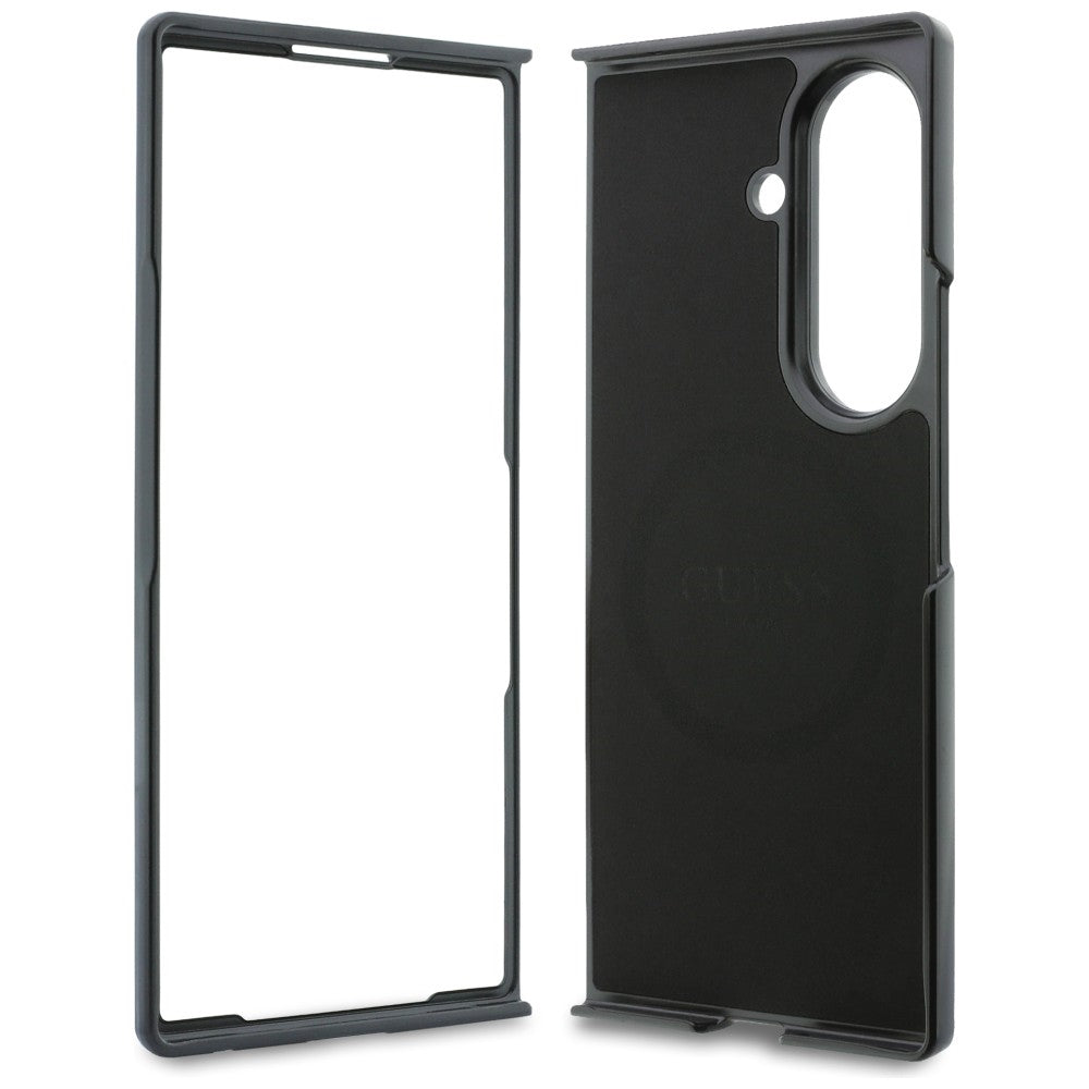 MagSafe Case for Samsung Galaxy Z Fold8 Ultra F976, Guess, 4G Leather Classic, Black