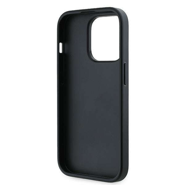 Case for Apple iPhone 14 Pro, Karl Lagerfeld, Diagonal Quilted Script, Black