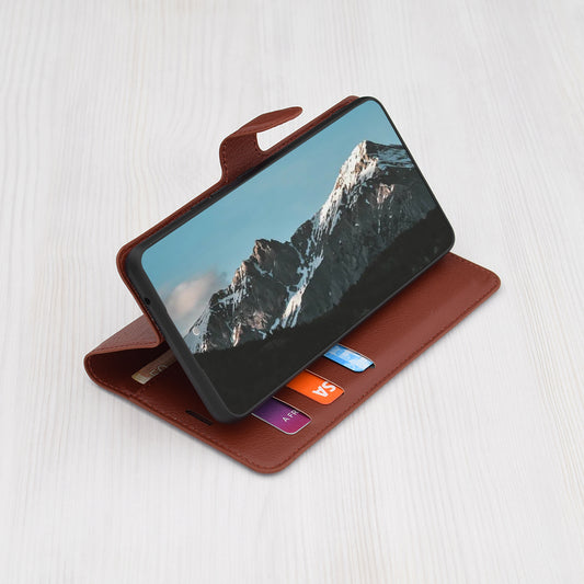Case for Apple iPhone 14 Pro, Techsuit, Leather Folio, Brown