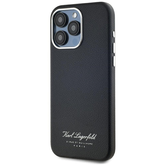 Case for Apple iPhone 15 Pro, Karl Lagerfeld, Grained Hotel RSG, Black