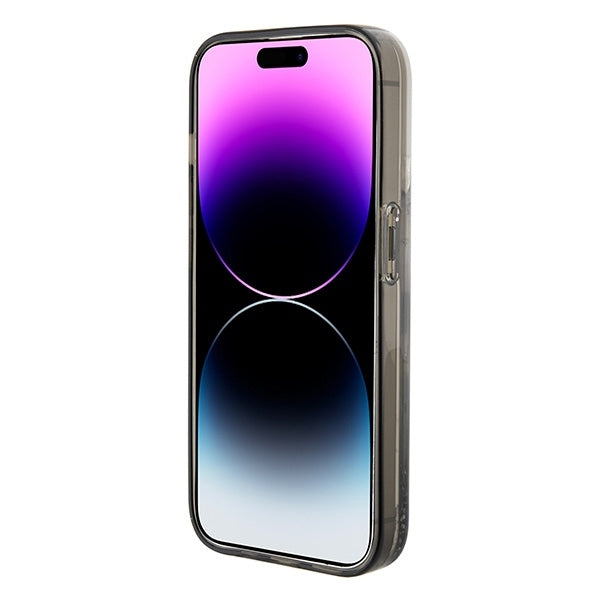 Case for Apple iPhone 15 Pro, Karl Lagerfeld, Liquid Glitter Ikonik Karl, Transparent