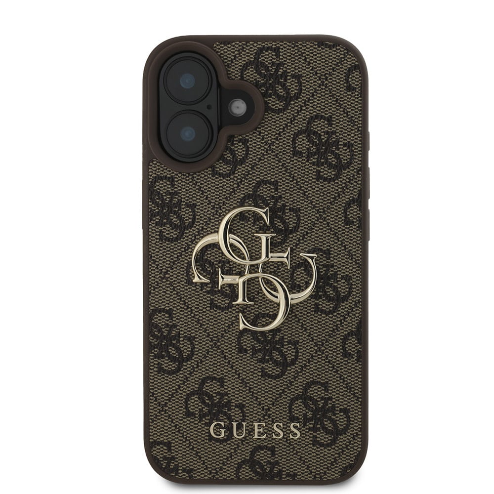 Case for Apple iPhone 16, Guess, 4G Big Logo, Brown