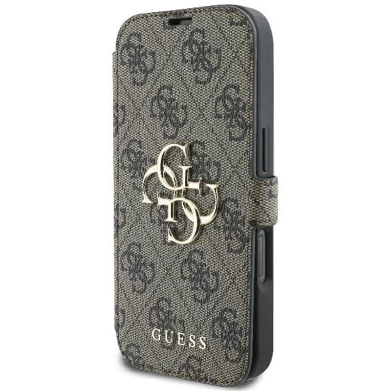 Case for Apple iPhone 16, Guess, 4G Book, Brown