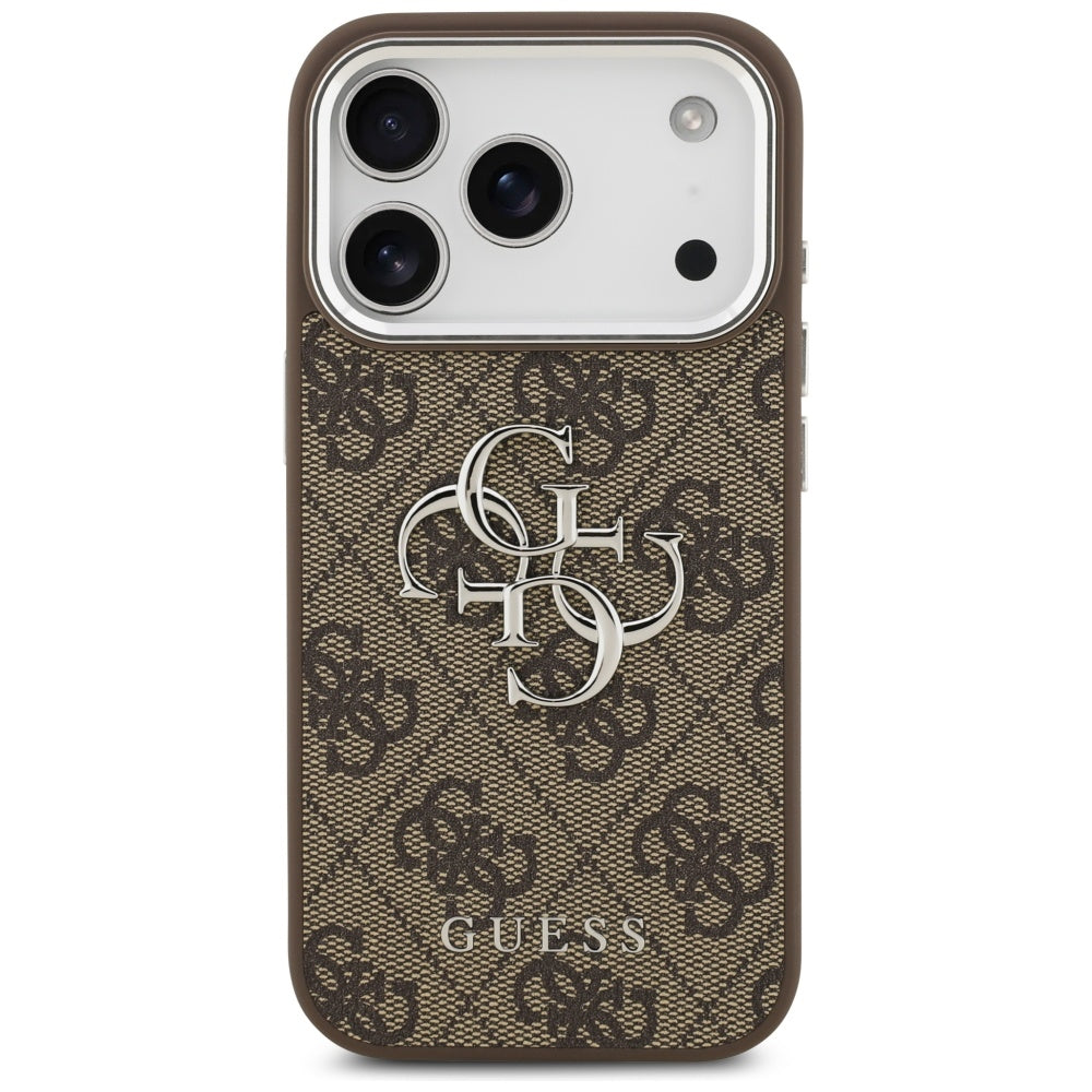 Case for Apple iPhone 17 Pro, Guess, Big 4G Logo Classic, Silver Brown
