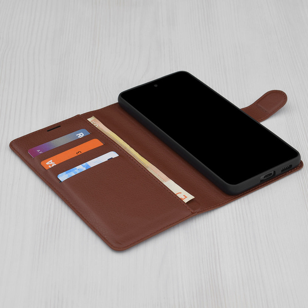Case for Apple iPhone 17, Techsuit, Leather Folio, Brown