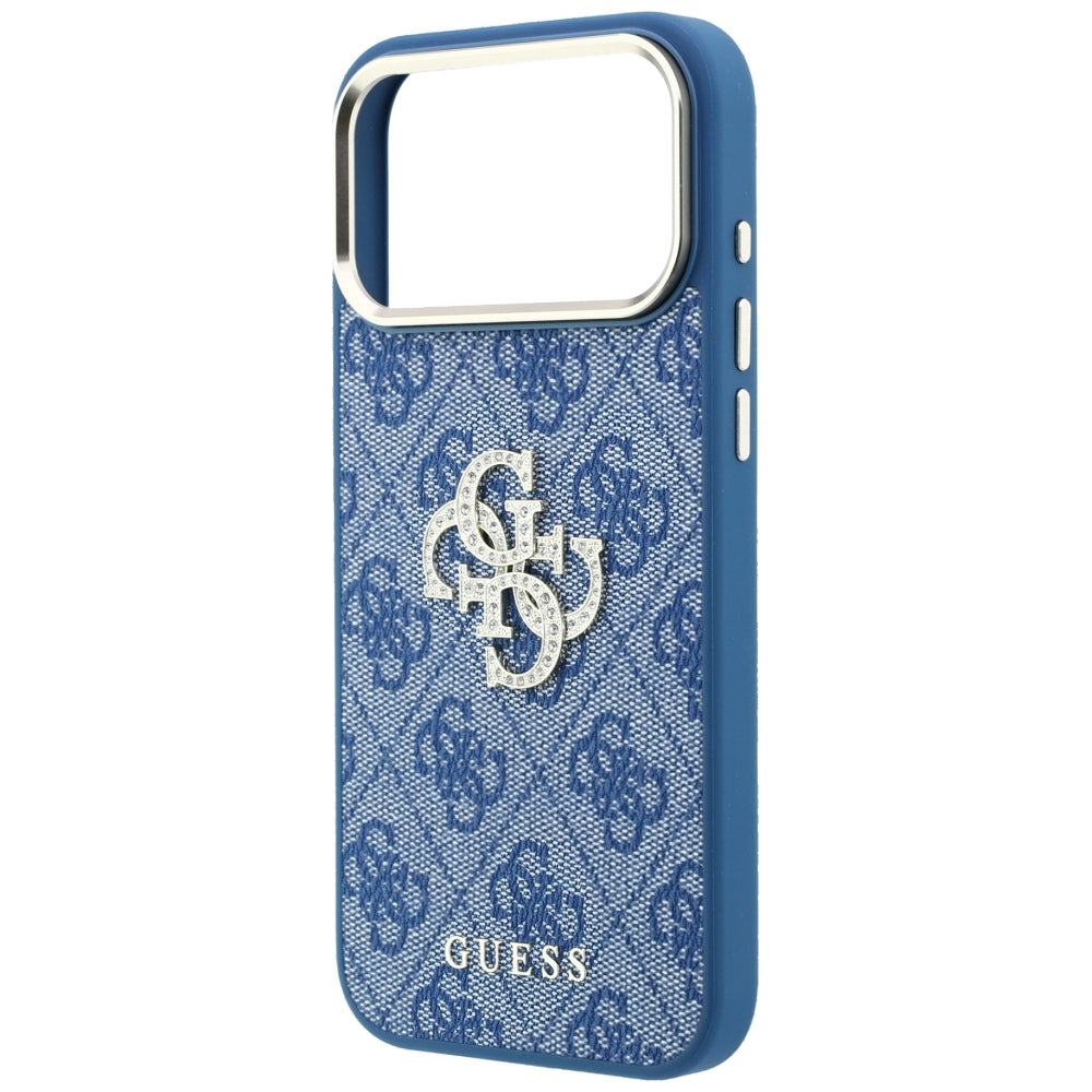 Case for Apple iPhone 18 Pro Max / 17 Pro Max, Guess, 4G Big Strass Logo, Blue