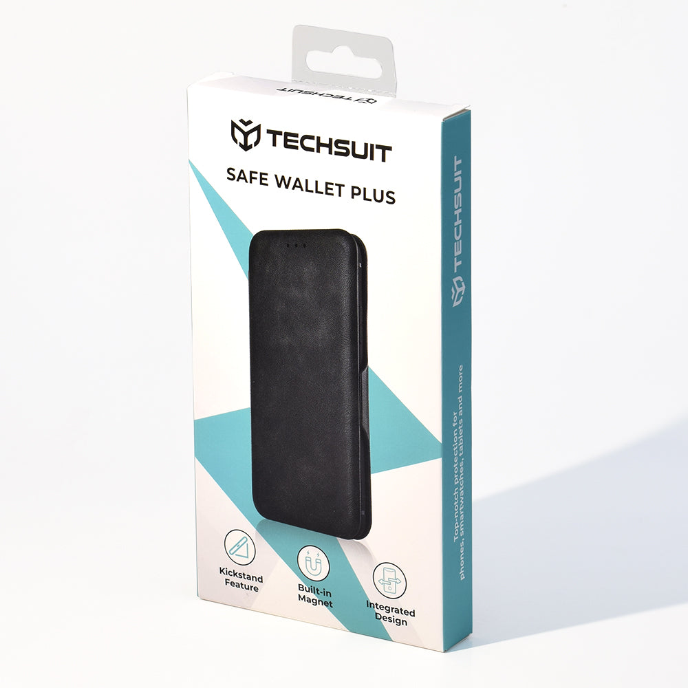 Case for Honor Magic8 Lite, Techsuit, Safe Wallet Plus, Black