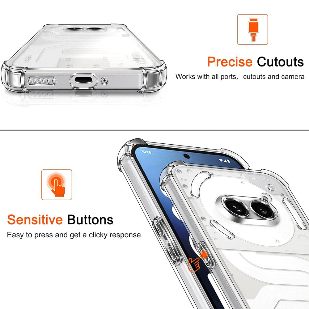 Case for Nothing Phone (4a) Pro, Techsuit, Shockproof Clear, Transparent