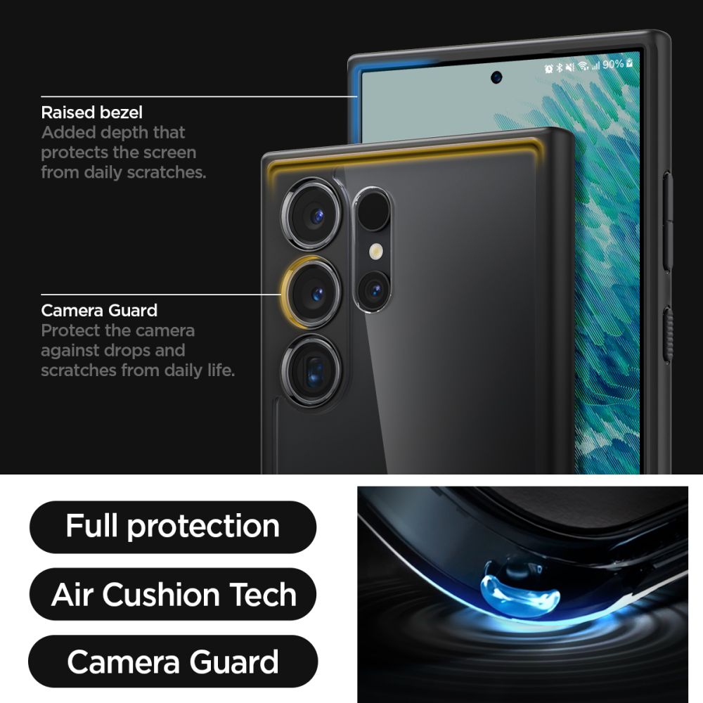 Case for Samsung Galaxy S24 Ultra S928, Spigen, Ultra Hybrid, Matte Black