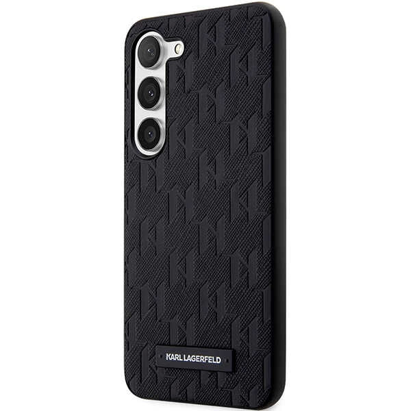 Case for Samsung Galaxy S24+ S926, Karl Lagerfeld, Saffiano Monogram Metal Logo, Black