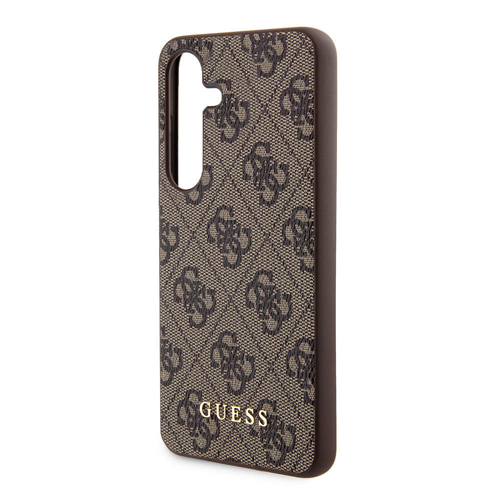 Case for Samsung Galaxy S24 S921, Guess, 4G Metal Gold Logo, Brown