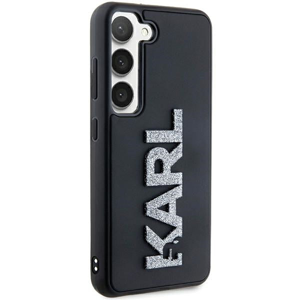 Case for Samsung Galaxy S24 S921, Karl Lagerfeld, 3D Rubber Glitter Logo, Black