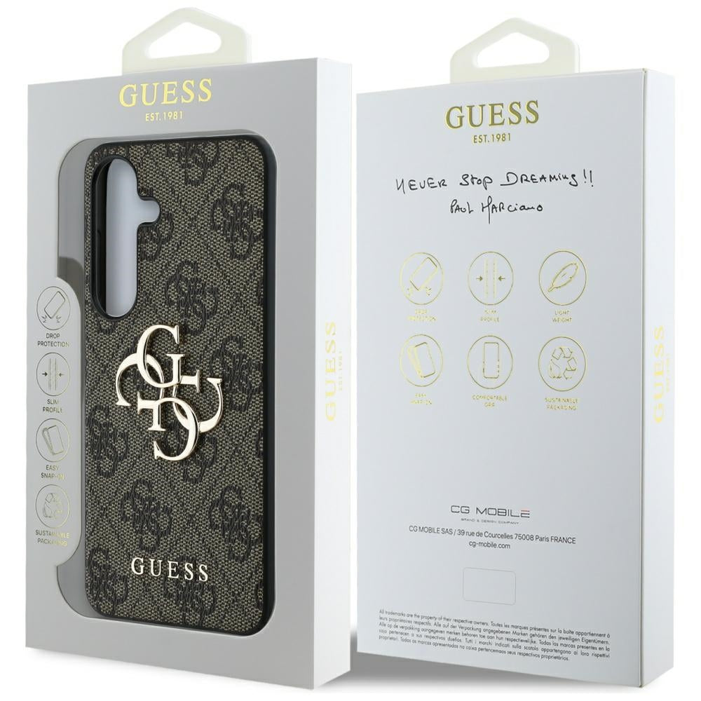 Case for Samsung Galaxy S25 S931, Guess, 4G Big Logo, Brown