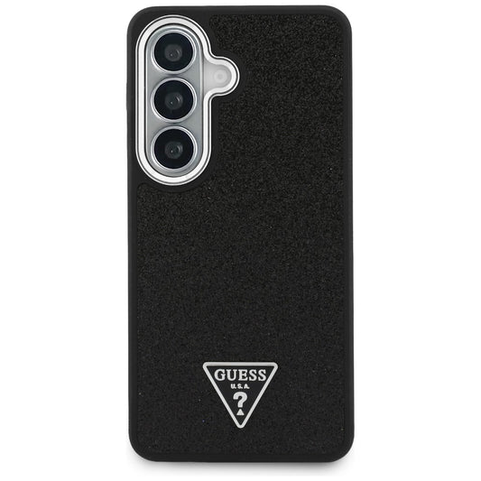 Case for Samsung Galaxy S26 S942, Guess, Fixed Glitter Triangle Logo, Black
