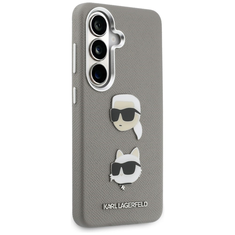 Case for Samsung Galaxy S26 S942, Karl Lagerfeld, Saffiano Karl & Choupette's Head Pin, Grey