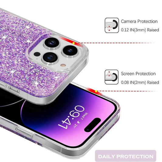 Case for Xiaomi Redmi Note 13 Pro 4G / Poco M6 Pro 4G, Techsuit, Sparkly Glitter, Blue