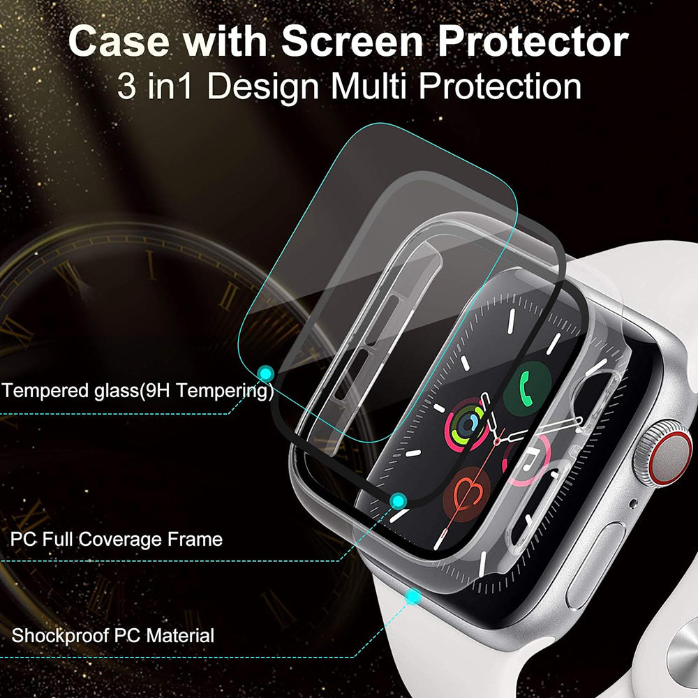 Techsuit Defense360 Pro Case for Apple Watch 38mm Series, Black
