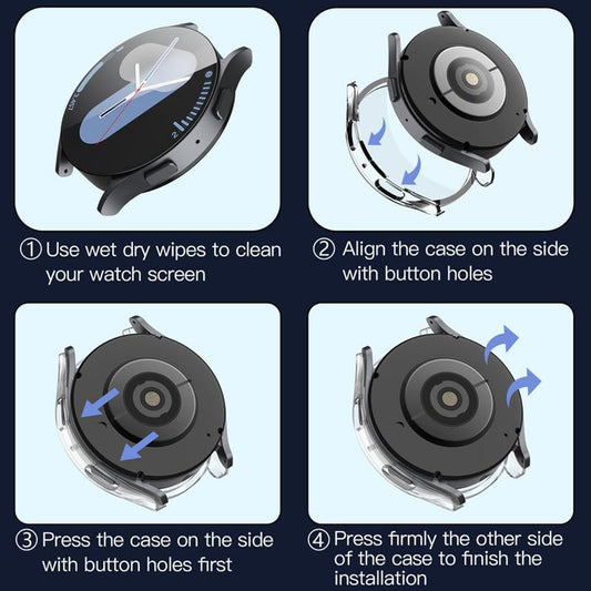 Techsuit Defense360 Pro Case for Samsung Galaxy Watch7 44mm, Transparent