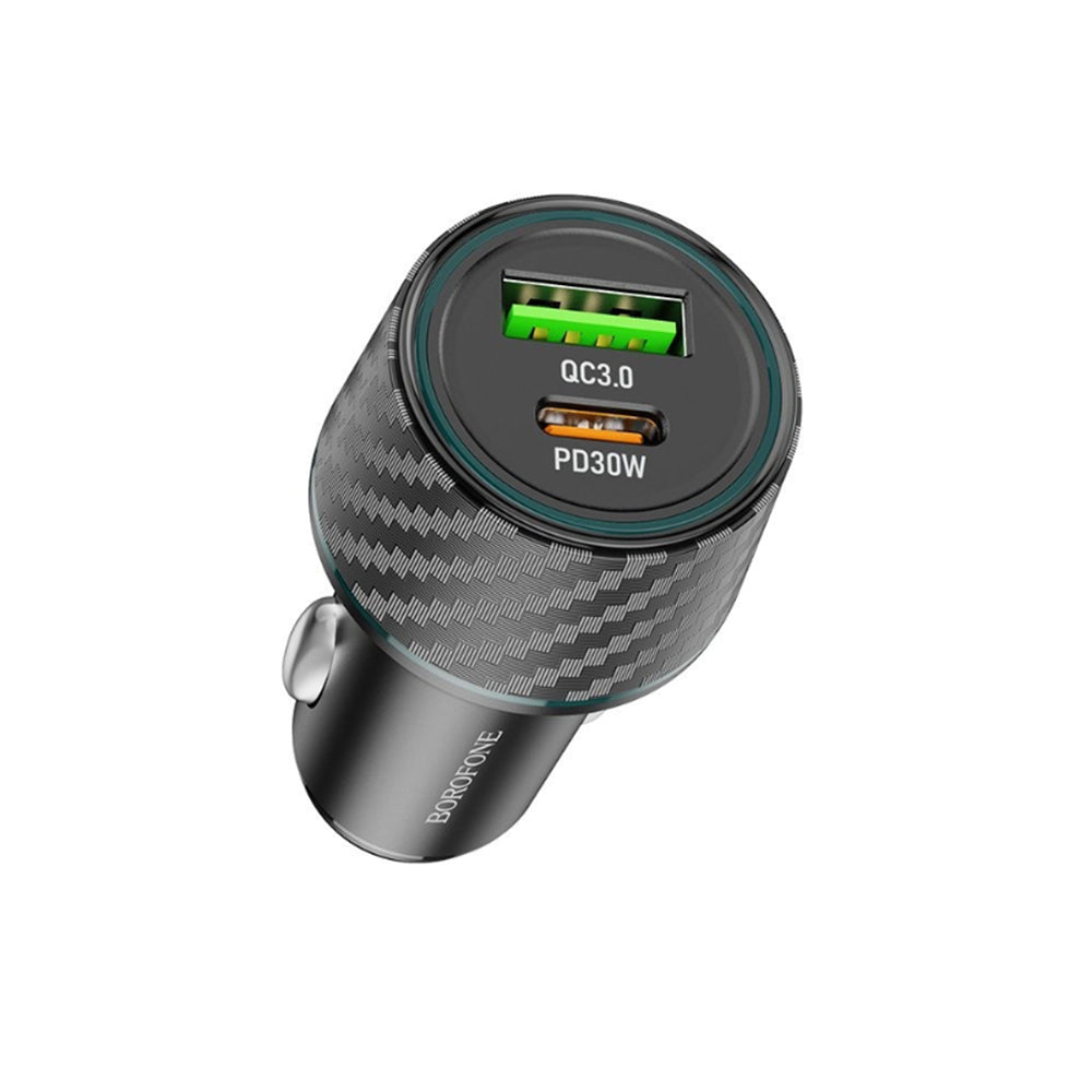 Borofone BZ21 Brilliant Car Charger, 48W, 3A, 1 x USB-A - 1 x USB-C, Black