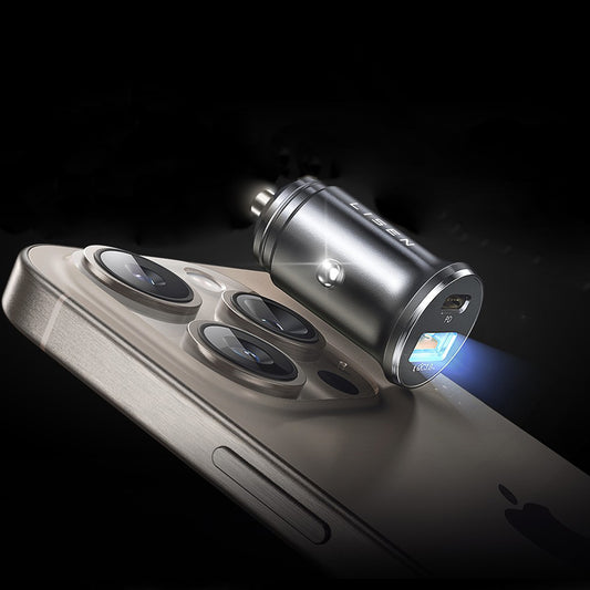 Lisen Car Charger, 51W, 3A, 1 x USB-A - 1 x USB-C, Set of 2 pieces, Black YL0223080037